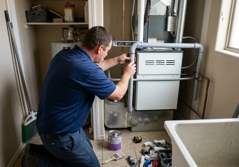 PVC venting being connected to a new condensing furnace