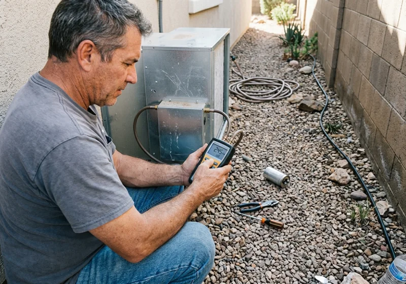 Static pressure being measured across a newly installed filter cabinet
