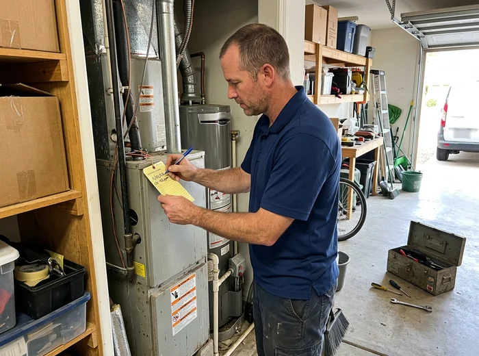 Carbon monoxide readings recorded on a furnace service tag